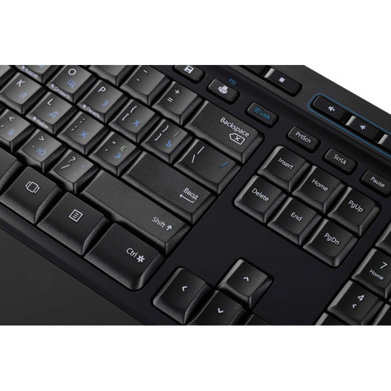 Microsoft Комплект Desktop 3050 127key, WL, EN/UKR/RU, Чорний