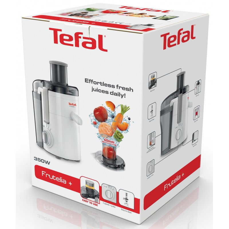 Tefal Соковитискач Frutelia + відцентрований 350Вт, чаша-0.95л, жмих-0.5л, пластик, біло-сірий