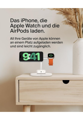 Belkin Зарядне пристрій бездротовий 3в1 Magnetic Pad Qi2 15Вт, білий