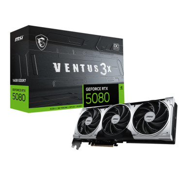 MSI Відеокарта GeForce RTX 5080 16GB GDDR7 VENTUS 3X OC PLUS