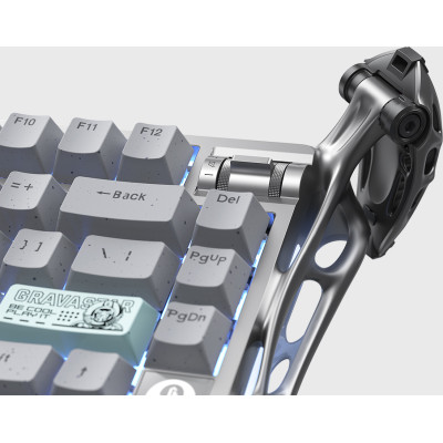 GravaStar Клавіатура механічна GravaStar Mercury K1 Pro 80keys, GravaStar x Kailh Speedy Mint, EN/UKR, BT/WL/USB, сірий