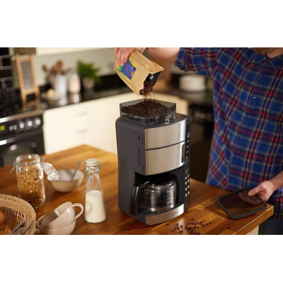 Russell Hobbs Кавоварка Russell Hobbs крапельна Grind and Brew, 1.25л, мелена, LED-дисплей, чорно-метал