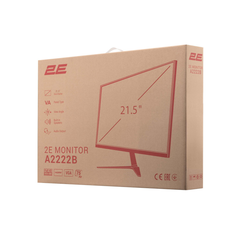 2E Монітор 21.5" A2222B D-Sub, HDMI, MM, VA, 75Hz