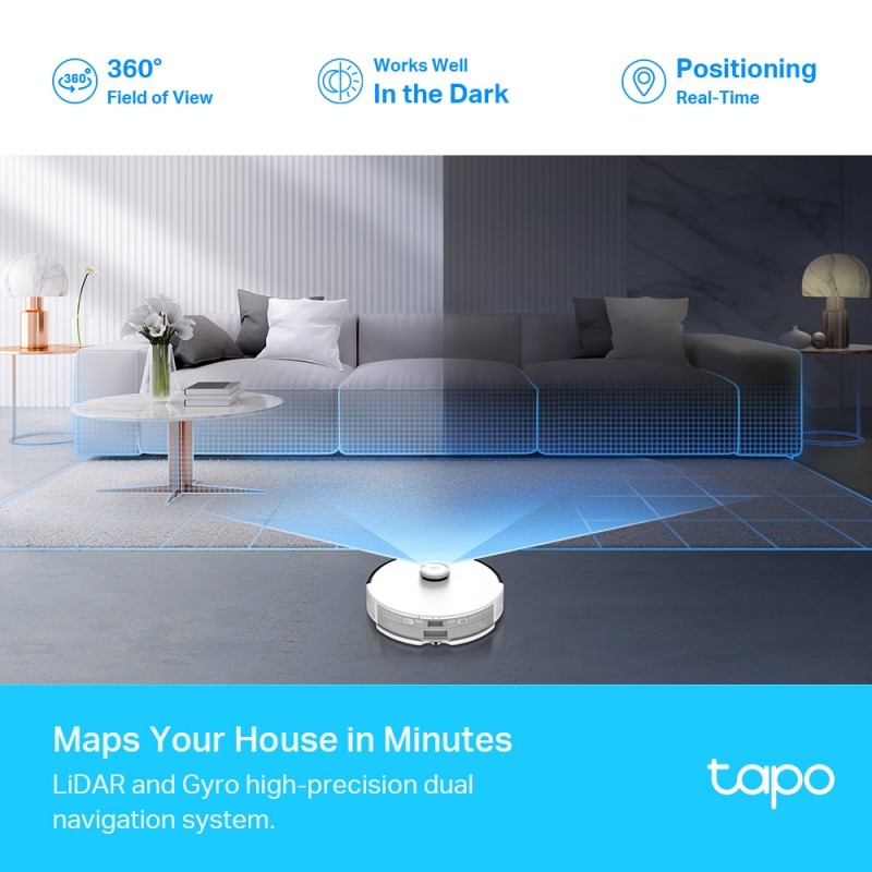 TP-Link Робот-пилосмок TAPO RV 30 LIDAR з підтримкою вологого прибирання + док-станція