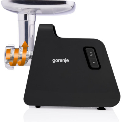 Gorenje М'ясорубка, 2000Вт, 2,6кг/хв, 2 грати, пластик/метал, чорний
