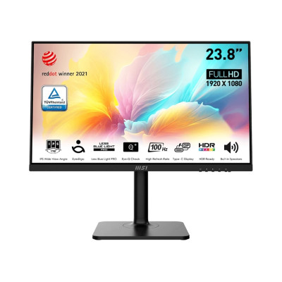 MSI Монітор 23.8" Modern MD2412P HDMI, USB-C, MM, IPS, 100Hz, 4ms, sRGB 114%, Pivot
