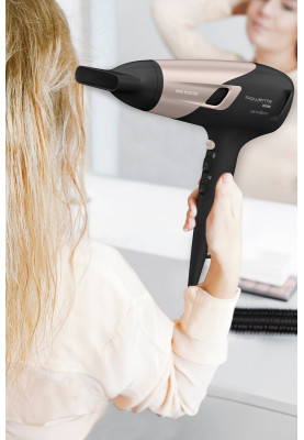Rowenta Фен Studio Dry Glow, 2100Вт, 3 режими, дифузор, іоніз-я, хол. обдув, чорно-золотий