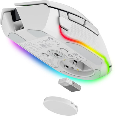 Razer Миша Basilisk V3 Pro 35K, RGB, USB-A/WL/BT, білий
