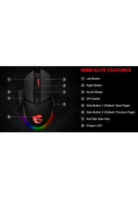 MSI Миша Clutch GM20 Elite GAMING Mouse