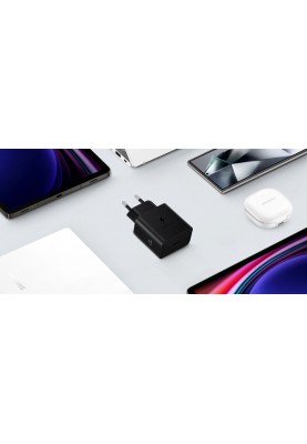 Samsung Зарядний пристрій 45Вт USB-С PD PPS, кабель USB-C > USB-C, 1.8м, чорний