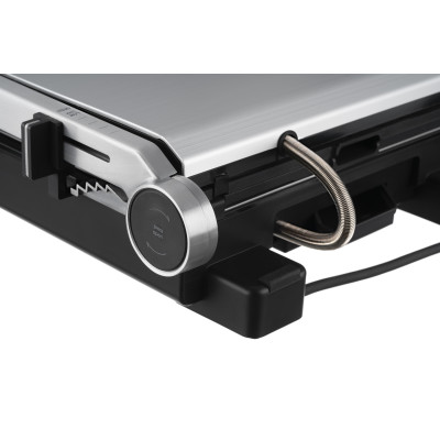 ARDESTO Гриль прижимний 2000Вт, темп. режимів-6, з`ємні пластини, розкриття на 180°, сріблястий