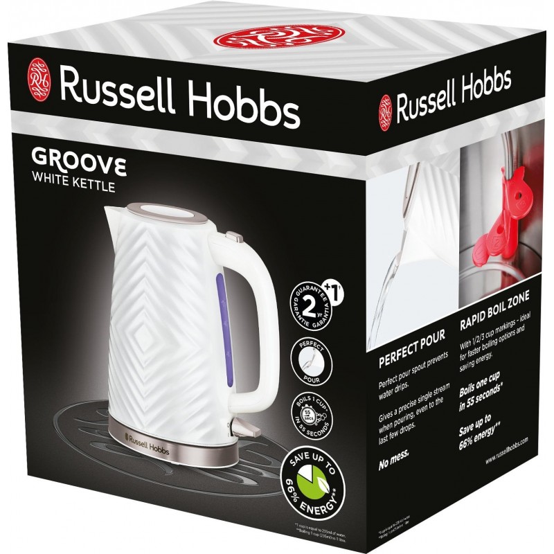 Russell Hobbs Електрочайник 26381-70 Groove, білий