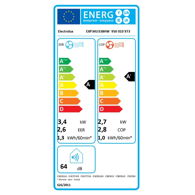 Electrolux Кондиціонер мобільний ChillFlex Pro EXP34U338HW, 35 м2, A/A+, R290