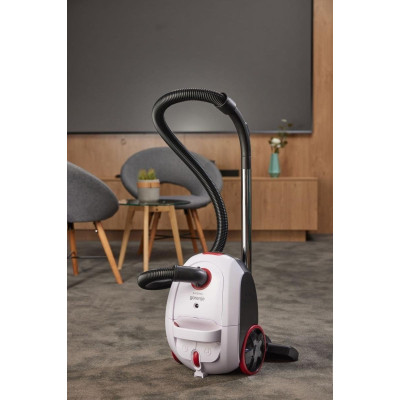 Gorenje Пилосос мішковий, 850Вт, конт пил -3л, HEPA, телескоп трубка, білий Gorenje Пилосос мішковий, 850Вт, конт пил -3л, HEPA, телескоп трубка, білий