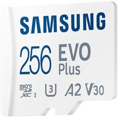 Samsung Мапа пам'яті Samsung microSD 256GB C10 UHS-I R130MB/s Evo Plus + SD
