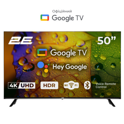 2E Телевізор 50" LED 4K 60Hz Smart Google TV Black