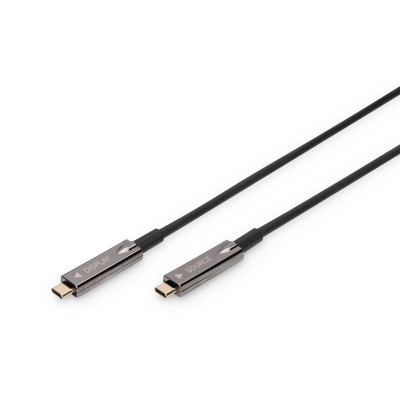 Digitus Кабель USB-C UHD 4K, AOC hybrid-fiber, CM/M, 10м, чорний