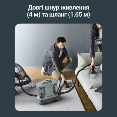 Rowenta Пилосос Rowenta миючий Clean It Compact, 400Вт, конт пилок -0,85л, вода -1,4л, 11500 Па, 4 насадки, зелений Rowenta Пилосос Rowenta миючий Clean It Compact, 400Вт, конт пилок -0,85л, вода -1,4л, 11500 Па, 4 насадки, зелений