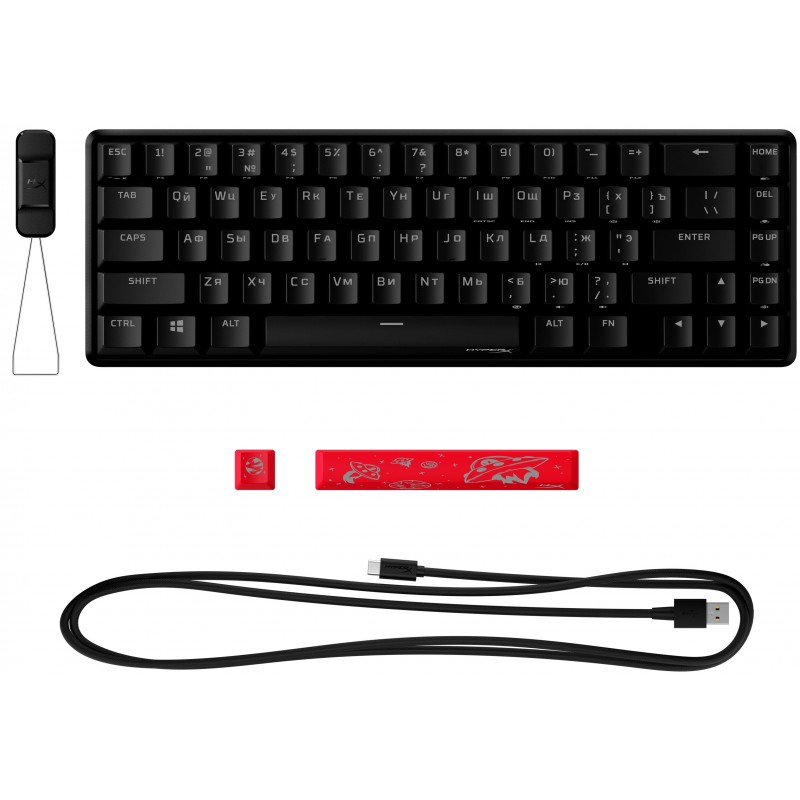 HyperX Клавіатура  Alloy Origins 65 Red USB RGB ENG/RU, Black