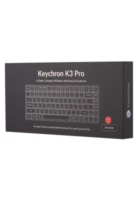 Keychron Клавіатура механічна K3 PRO 84Key, Gateron Brown, BT/USB-A, Low Profile, QMK, EN/UKR, RGB, Чорний