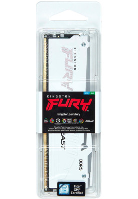 Kingston Пам'ять ПК DDR5 16GB 5600 FURY Beast RGB EXPO Білий