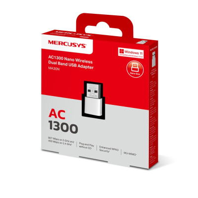 Mercusys Адаптер WiFi MA30N AC1300, USB Mercusys Адаптер WiFi MA30N AC1300, USB