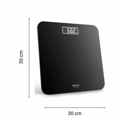 Tefal Ваги Tefal підлогові Premiss, 160кг, AAAx2 в комплекті, скло, чорний