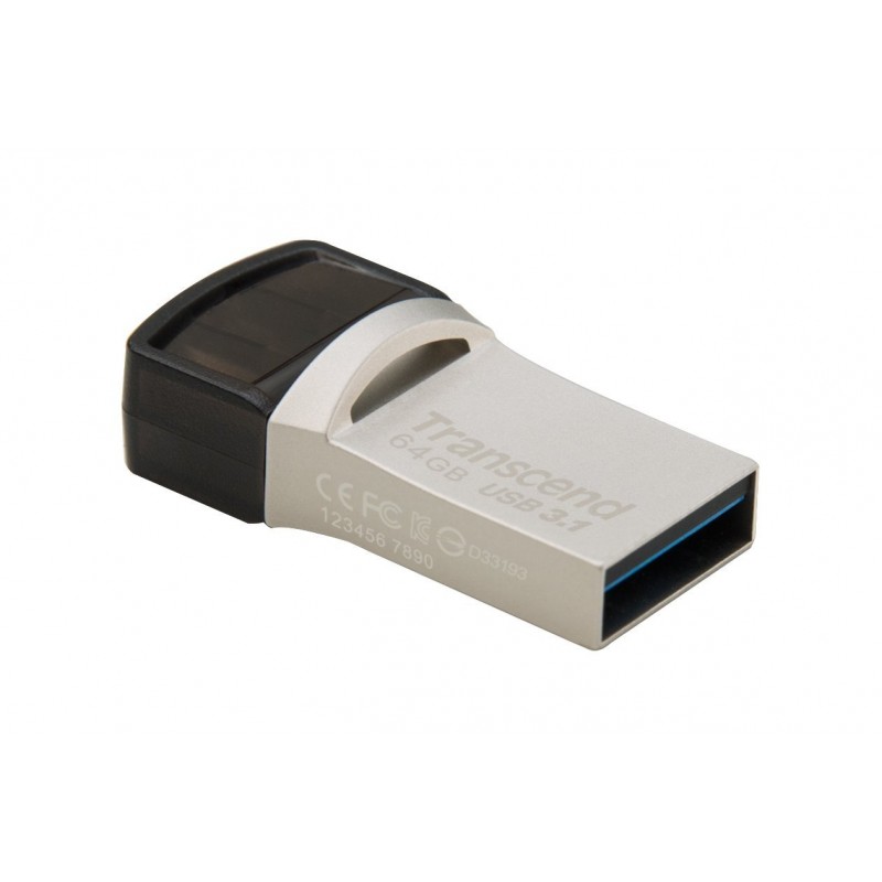 Transcend Накопичувач 64GB USB 3.1 Type-A + Type-C 890 R90/W30MB/s