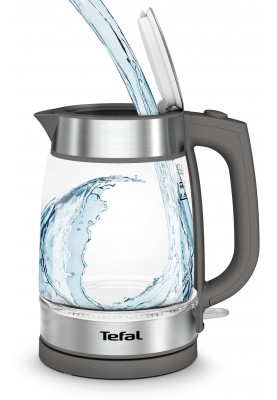 Tefal Електрочайник Glass Kettle, 1,7л, скло, сірий