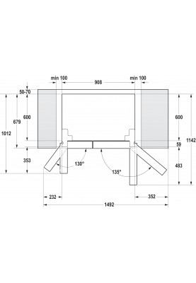 Gorenje Холодильник SBS, 179x68x91см, 2 дв., Х- 368л, М- 167л, A++, NF Plus, Інвертор, диспенсер, Дисплей, чорний