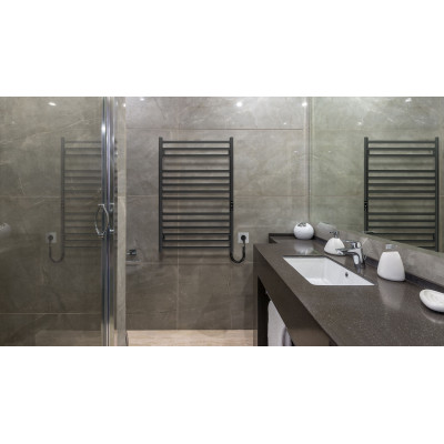 Hygge Family Рушникосушка електрична Greenwich, 770х530х80мм, таймер-регулятор, сталь, чорний матовий