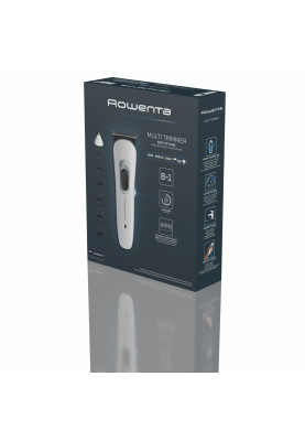 Rowenta Тример Trim&Style, для бороди, носа, вусів та голови, мережа+акум., насадок-7, сталь, білий