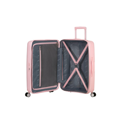 American Tourister Валіза American Tourister, Soundbox, поліпропілен, середня, 67см, 71.5/81л, TSA, 4 колеса, EXP, пастельно-рожевий