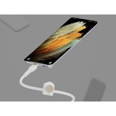 Belkin Кабель USB-С - USB-C плетений, силіконовий, з ремінцем на магніті, 1м, білий