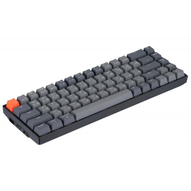 Keychron Клавіатура механічна K6 68Key, Gateron G Pro Blue, BT/USB-A, EN/UKR, White LED, Black