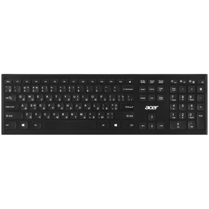 Acer Клавіатура OKR010, 109key, WL, EN/UKR/RU, чорний