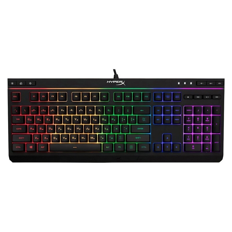 HyperX Клавіатура мембранна Alloy Core 117key, USB-A, EN/UK, RGB, чорний