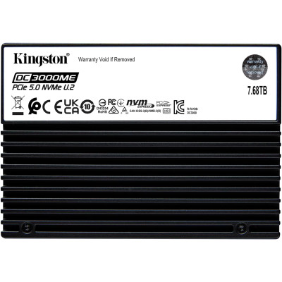 Kingston Накопичувач SSD Kingston U.2 7680GB DC3000M Enterprise