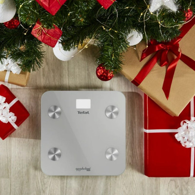 Tefal Ваги підлогові Goodvibes Life, 160кг, Bluetooth, AAAx3 в комплекті, скло, сірий