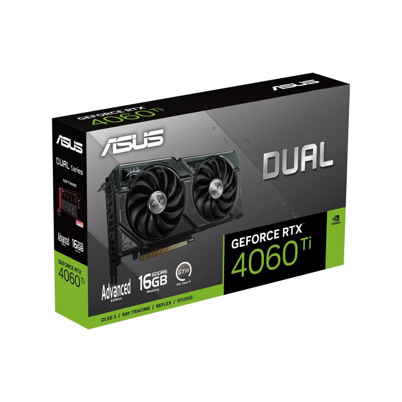 ASUS Відеокарта GeForce RTX 4060 Ti 16GB GDDR6X DUAL OC Advanced Edition DUAL-RTX4060TI-A16G