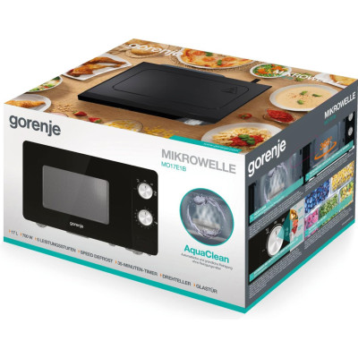 Gorenje Мікрохвільова піч, 17л, хутро. керув., 700Вт, чорний