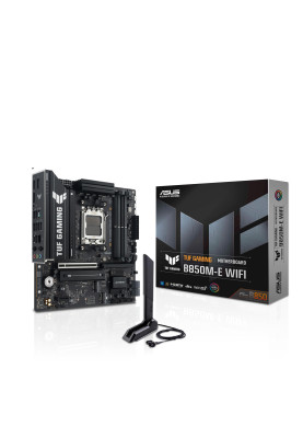ASUS Материнська плата TUF GAMING B850M-E WIFI sAM5 B850 4xDDR5 M.2 HDMI DP WiFi BT mATX