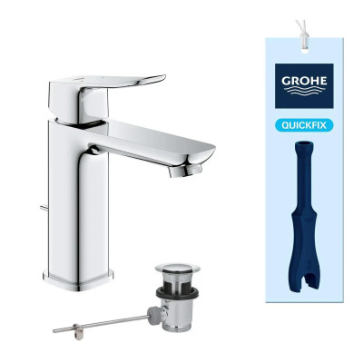 Grohe Змішувач для раковини QuickFix Dice M-розміру, довж. виливу - 116мм, неповоротний, 1 важіль, хром
