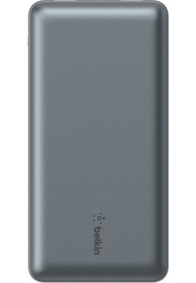 Belkin Акумулятор портативний літій-іонний Power Bank 10000мА·рік, 15Вт, 2хUSB-A/USB-C, сірий