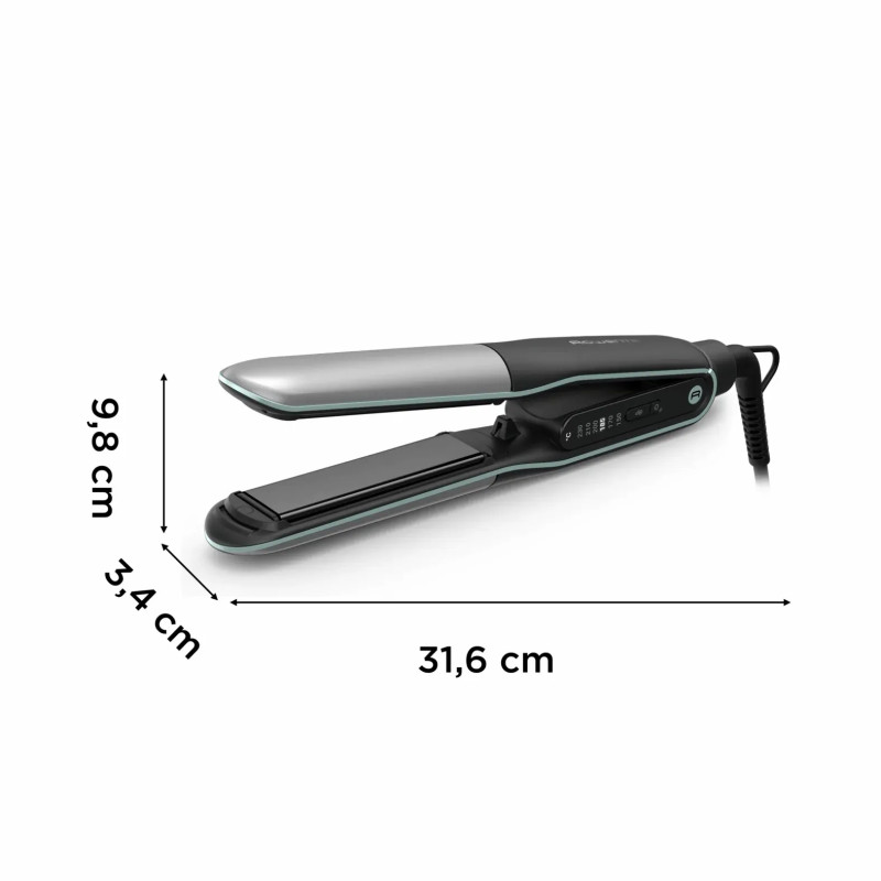 Rowenta Випрямляч Thermostyle, темп.режимів-5, 150-230С, дисплей, іонізація, кераміка, титан, чорно-сірий