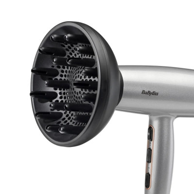 BaByliss Фен Babyliss Cosmos, 2100Вт, 3 режими, іонізація, хол. обдув, 2 насадки, сірий BaByliss Фен Babyliss Cosmos, 2100Вт, 3 режими, іонізація, хол. обдув, 2 насадки, сірий
