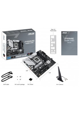 ASUS Материнcька плата PRIME B760M-A WIFI D4 s1700 B760 4xDDR4 M.2 HDMI DP Wi-Fi BT mATX