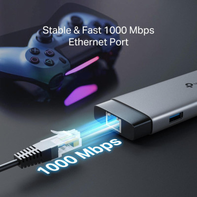 TP-Link Хаб USB UH9120C USB-C > 3xUSB3.0/1xUSB-C/xHDMI/1xRJ45/1xSD/1xmicroSD/1xPD 100Wh