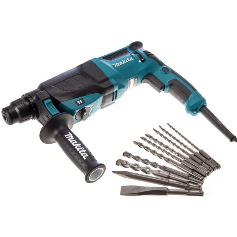 Makita Перфоратор HR2630T, SDS+,змінний патрон, 800Вт, 2.4 Дж, 3.0 кг