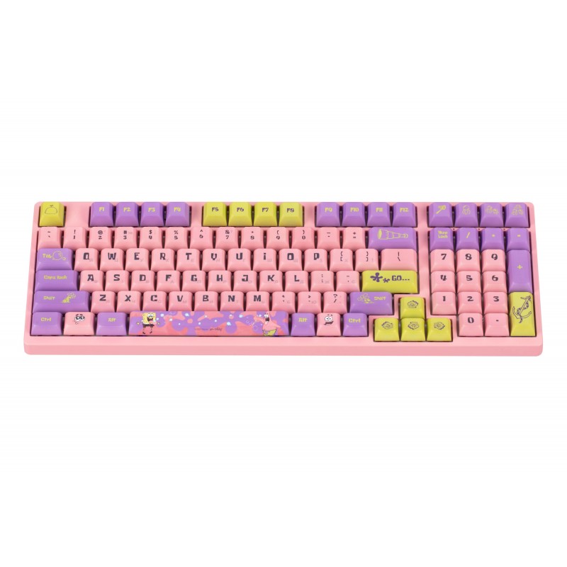 Akko Клавіатура механічна 3098S Patrick 98Key, CS Sponge, USB-A, Hot-swappable, EN/UKR, RGB, Рожевий